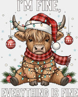 I’m Fine Everything Is Fine - Christmas DTF Transfer Adult Unisex - S & M (10’’) / Light Color Design (See Imaging)