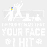 I'm Sorry Was That Your Face I Hit - Volleyball DTF Transfers ready2transfer Light Color Design (See Imaging)