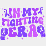 In My Fighting Era, Black, White & Purple - Lymphoma DTF Transfers ready2transfer Purple Color Design (See Imaging)