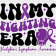 In My Fighting Era, Purple Ribbon & Gloves - Lymphoma DTF Transfers ready2transfer Dark Color Design (See Imaging)