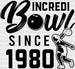IncrediBowl Since 1980 - Bowling DTF Heat Transfer ready2transfer Black