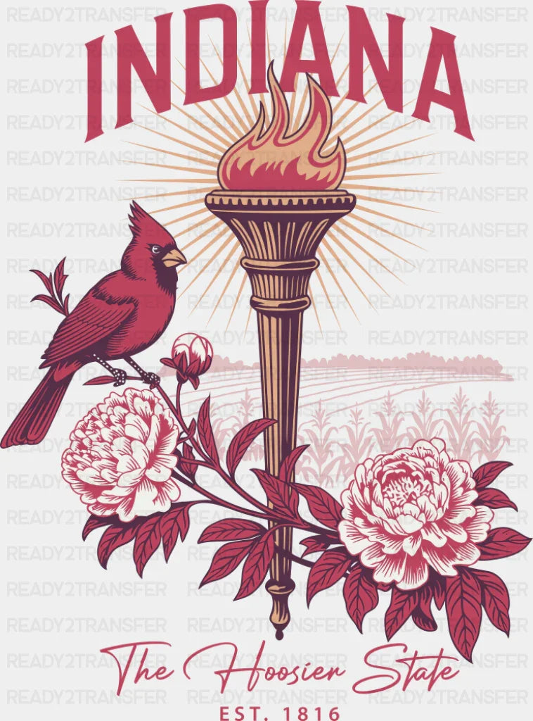 Indiana The Hooiser State - States & Cities DTF Transfer ready2transfer