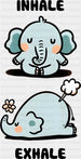 Inhale Exhale Elephant Design - Yoga DTF Heat Transfer ready2transfer Black