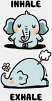 Inhale Exhale Elephant Design - Yoga DTF Heat Transfer ready2transfer White