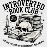 Introverted Book Club - Reading DTF Transfers ready2transfer Dark Color Design (See Imaging)
