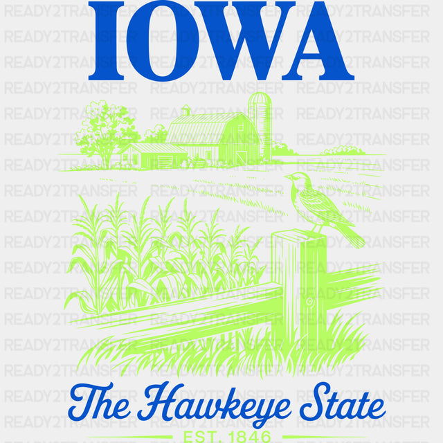 Iowa The Hawkeye State - States & Cities DTF Transfer ready2transfer