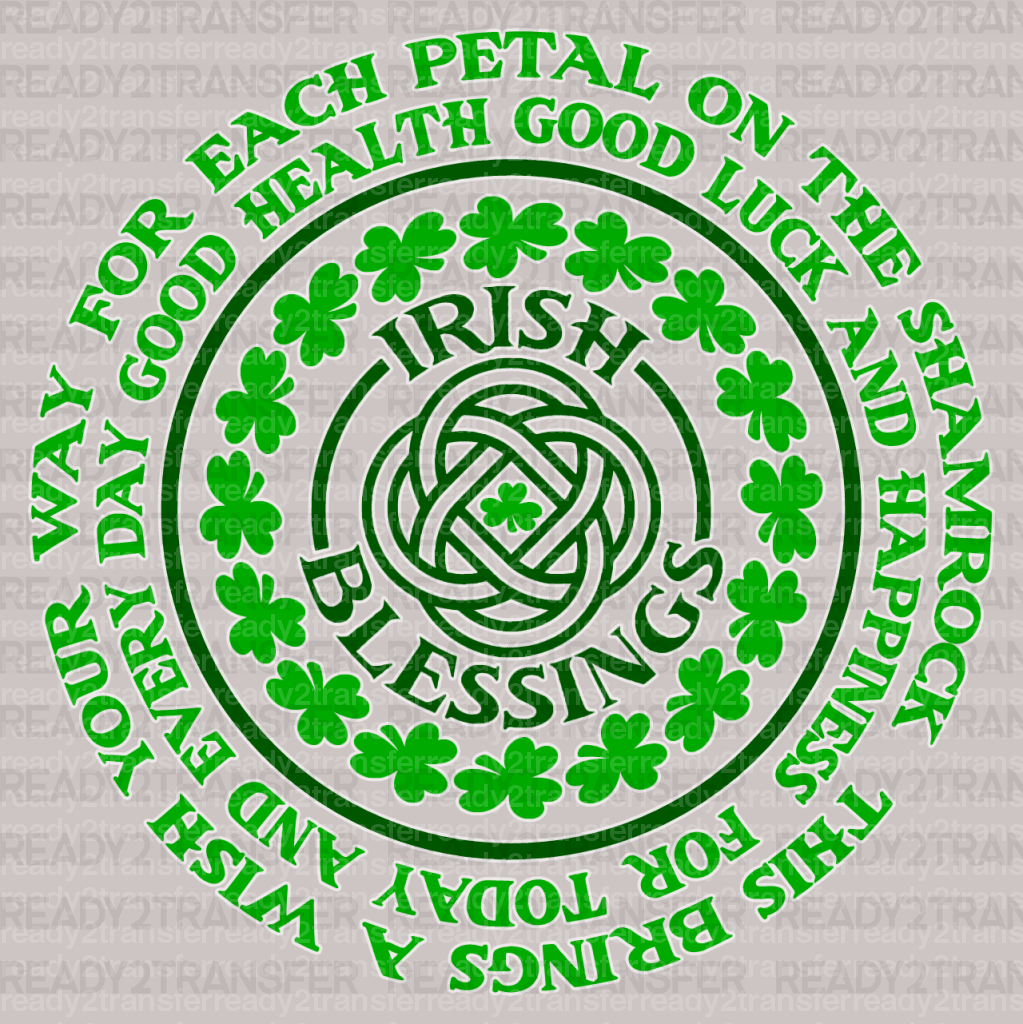 Irish Blessings St. Patrick's Day DTF Heat Transfer, Saint Patricks Day Design, St Paddys Day DTF - ready2transfer