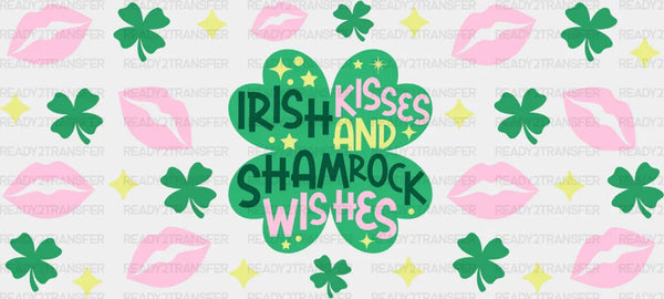 Irish Kisses Clover - St Patrick Cup Wrap UV Sticker Permanent UV DTF Decal