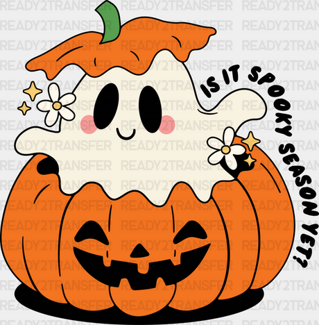 Is It Spooky Season Yet - Halloween Dtf Transfer Adult Unisex S & M (10’’) / Dark Color Design