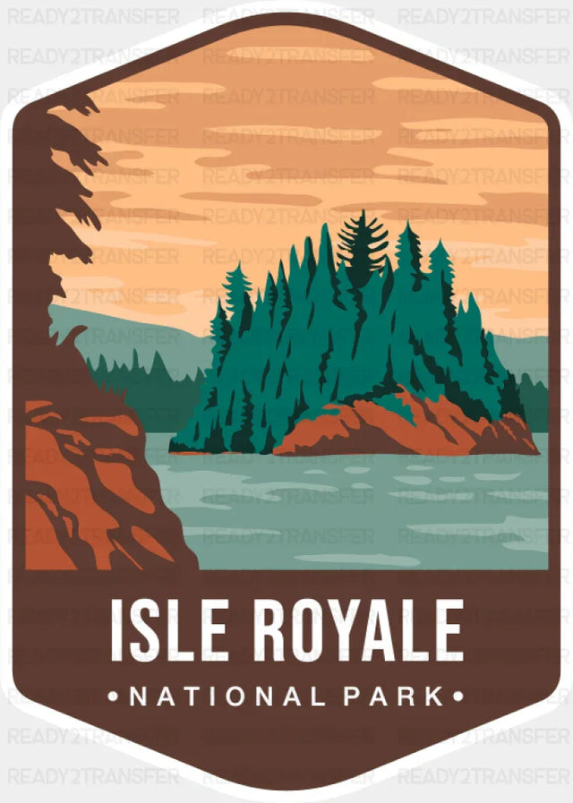 Isle Royale National Park Colorful Design - National Parks DTF Transfer ready2transfer