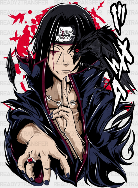 Itachi Uchiha Red Design - Naruto Iron On Dtf Transfer