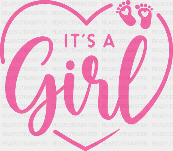 It's A Girl Heart Design - Gender Reveal DTF Transfer