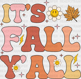 It’s Fall Yall Daisy And Leaf - Dtf Transfer Adult Unisex S & M (10’’) / Dark Color Design