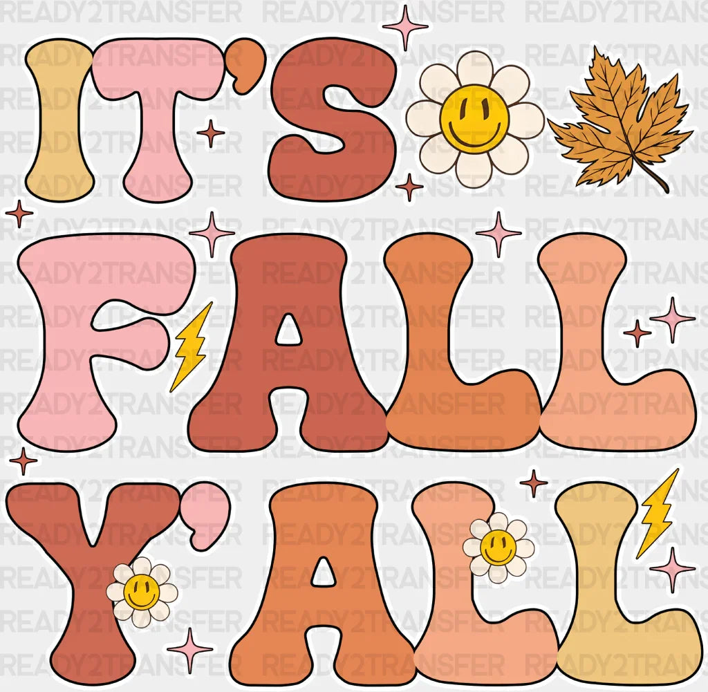 It’s Fall Yall Daisy And Leaf - Dtf Transfer Adult Unisex S & M (10’’) / Light Color Design