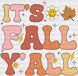 It’s Fall Yall Daisy And Leaf - Dtf Transfer Adult Unisex S & M (10’’) / Light Color Design