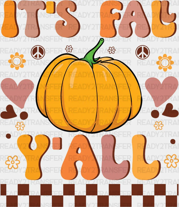 It's Fall Y'all Peace Sign Pumpkin - Fall DTF Transfer