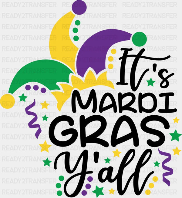 It's Mardi Gras Y'all Jester Hat - Mardi Gras DTF Transfer