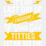 It's My Last Day Of Freedom - Bachelor DTF Transfer ready2transfer Light Color Design (See Imaging)