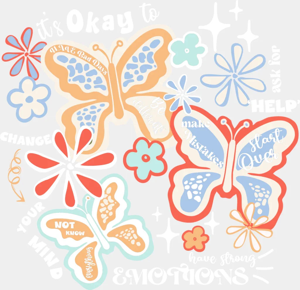 It’s Okay To Ask For Help - Mental Health DTF Transfer Adult Unisex - S & M (10’’) / Light Color Design (See Imaging)