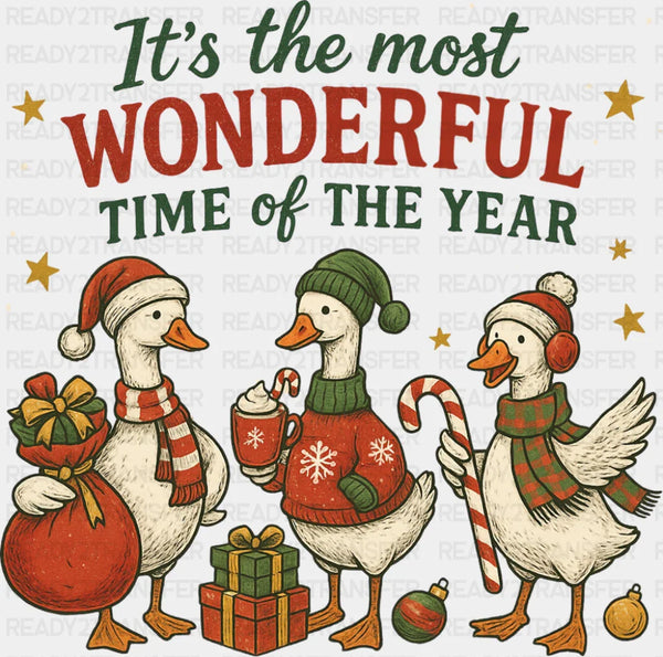 It's The Most Wonderful Time Of The Year Geese - Christmas DTF Transfer