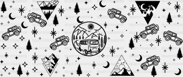 Jeep And Stars - Outdoor Cup Wrap UV Sticker Permanent UV DTF Decal