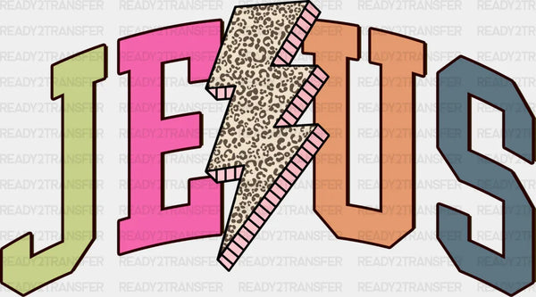 Jesus Lightning Bolt Design - Christianity DTF Heat Transfer
