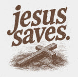 Jesus Saves Dark & Brown Design - Christianity DTF Transfer Adult Unisex - S & M (10’’) / Brown Color Design (See