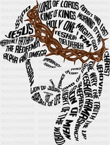 Jesus Typography Art - Christianity DTF Transfer Adult Unisex - S & M (10’’) / Dark Color Design (See Imaging)