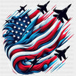 Jet Contrails USA Flag - Air Force DTF Transfers