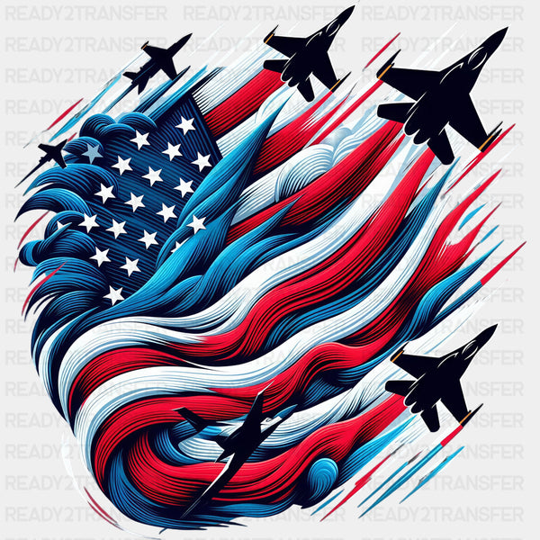 Jet Contrails, USA Flag - Air Force DTF Transfers