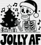 Jolly AF 4 Colors - Christmas DTF Transfer Adult Unisex - S & M (10’’) / Dark Color Design (See Imaging)