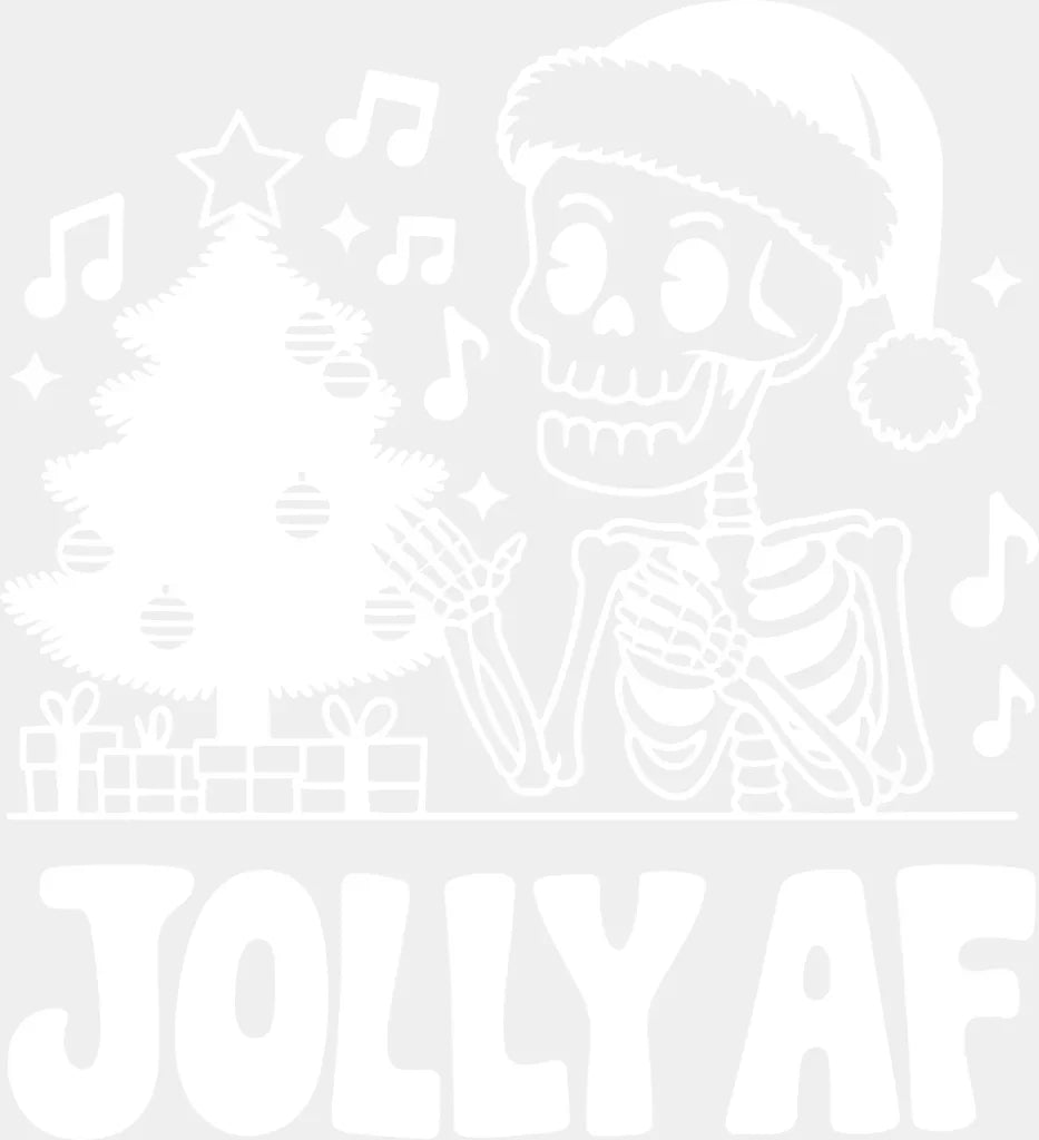 Jolly AF 4 Colors - Christmas DTF Transfer Adult Unisex - S & M (10’’) / Light Color Design (See Imaging)