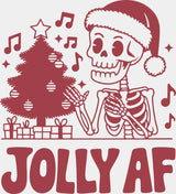 Jolly AF 4 Colors - Christmas DTF Transfer Adult Unisex - S & M (10’’) / Red Color Design (See Imaging)