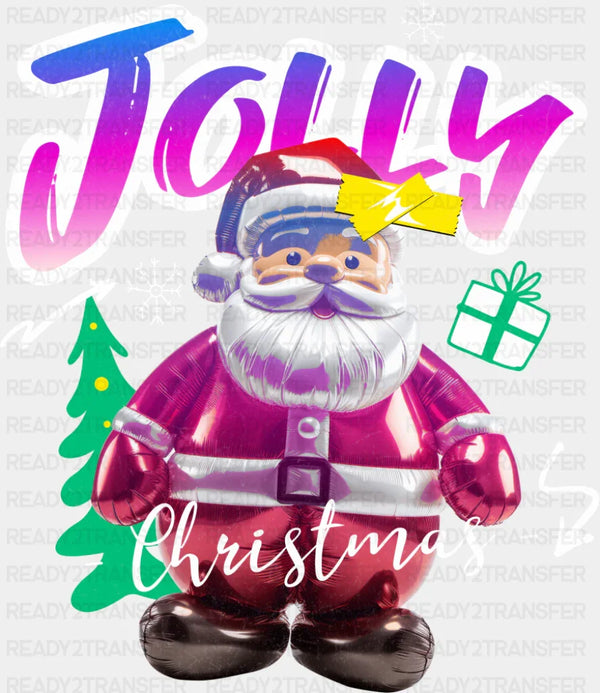 Jolly Christmas Santa Balloon - Christmas DTF Transfer