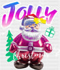 Jolly Christmas Santa Balloon - Christmas DTF Transfer