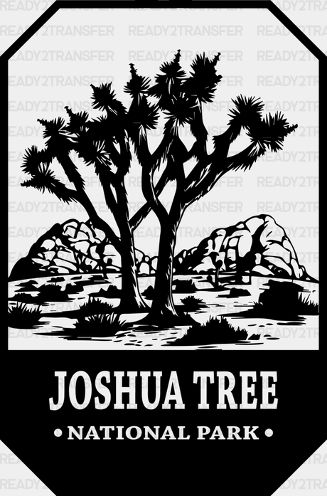 Joshua Tree National Park Design - Parks Dtf Transfers Adult Unisex S & M (10’) / Black