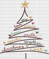 Joy Love Peace Family Christmas Tree Design Christmas DTF Transfer ready2transfer