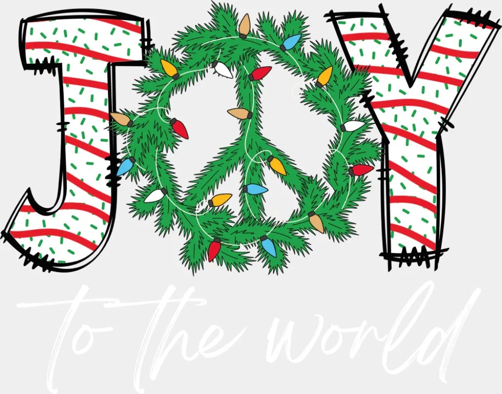 Joy To The World Christmas DTF Transfer Adult Unisex S & M (10’’) / Light Color Design (See Imaging)