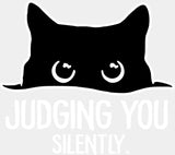 Judging You Silently - Cats DTF Transfer Adult Unisex - S & M (10’’) / Light Color Design (See Imaging)