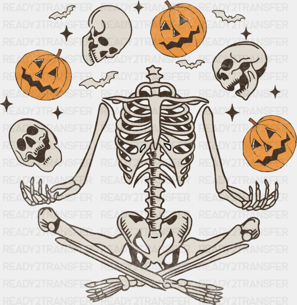 Juggling Skeleton - Halloween DTF Transfer Adult Unisex - S & M (10’’) / Dark Color Design (See Imaging)