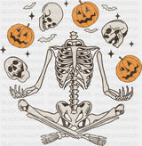 Juggling Skeleton - Halloween DTF Transfer Adult Unisex - S & M (10’’) / Dark Color Design (See Imaging)