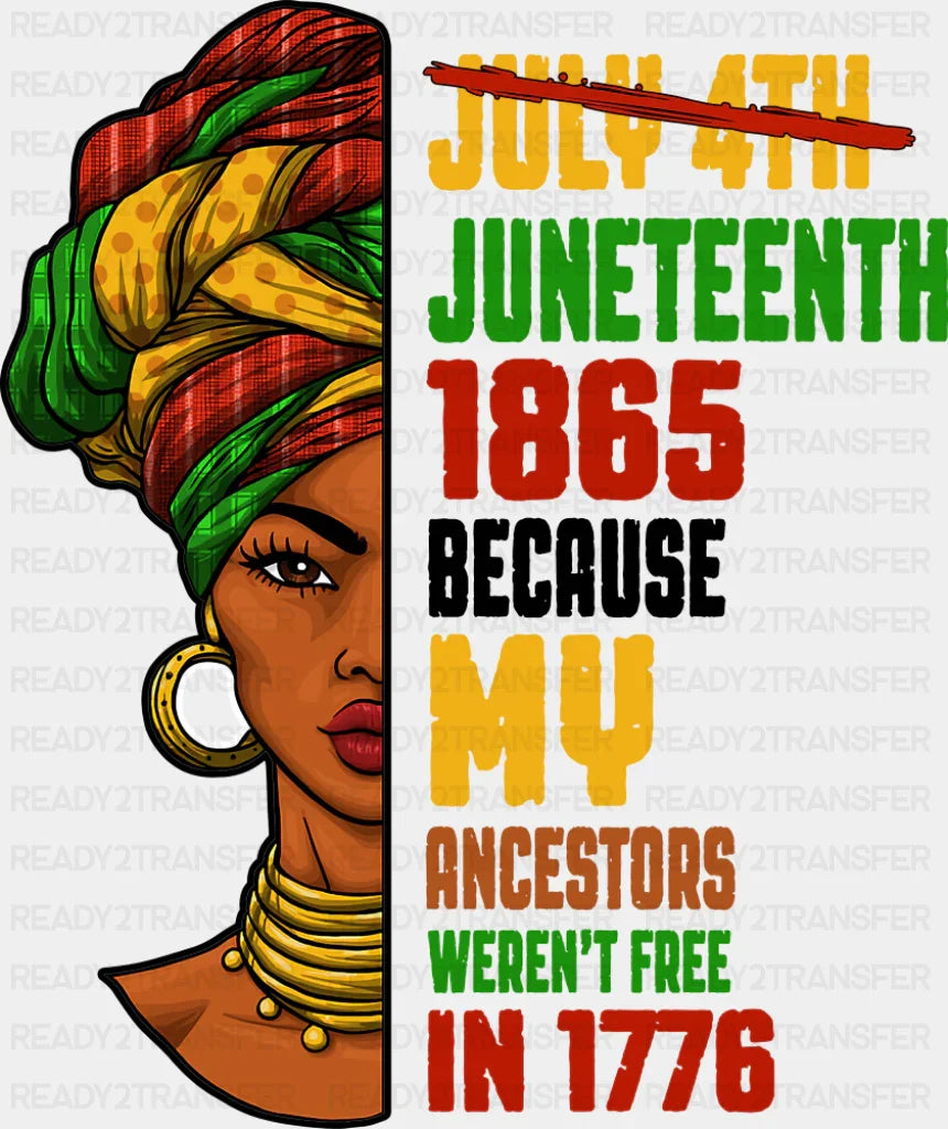 July 4th Juneteenth 1865 - Juneteenth DTF Transfer Adult Unisex - S & M (10’’) / Dark Color Design (See Imaging)