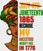 July 4th Juneteenth 1865 - Juneteenth DTF Transfer Adult Unisex - S & M (10’’) / Dark Color Design (See Imaging)