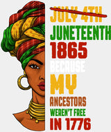 July 4th Juneteenth 1865 - Juneteenth DTF Transfer Adult Unisex - S & M (10’’) / Light Color Design (See Imaging)