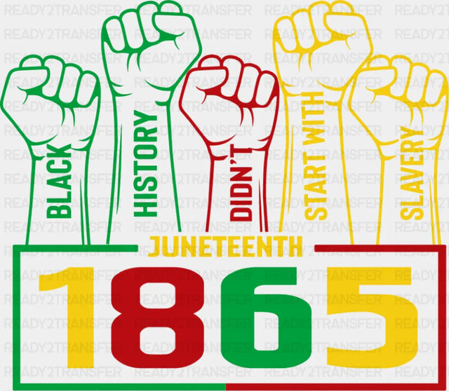 Juneteenth 1865 Fists Up - Juneteenth DTF Transfer