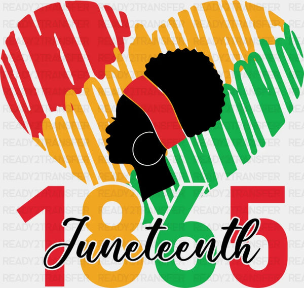 Juneteenth 1865 Heart - Juneteenth DTF Transfer