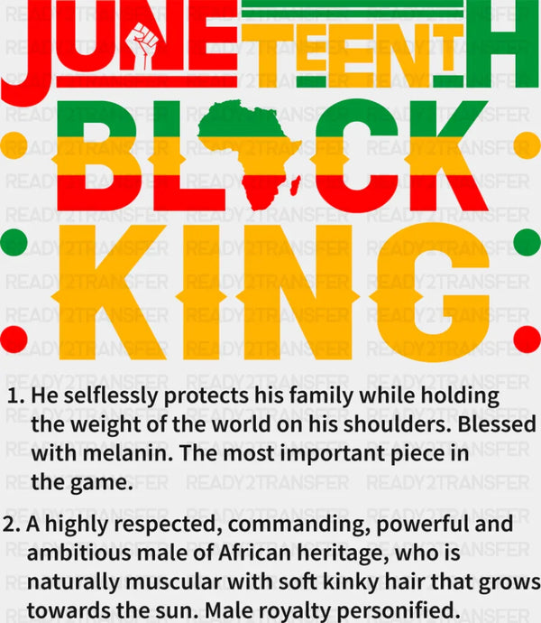 Juneteenth Black King Africa Design - Juneteenth DTF Transfer