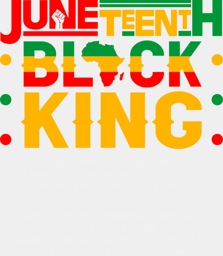 Juneteenth Black King Africa Design - Juneteenth DTF Transfer Adult Unisex - S & M (10’’) / Light Color Design (See