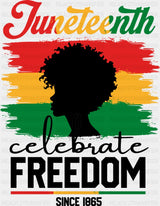 Juneteenth Celebrate Freedom Since 1865 - Juneteenth DTF Transfer Adult Unisex - S & M (10’’) / Dark Color Design (See