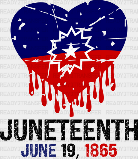 Juneteenth June 19 1865 Design Dtf Transfer Adult Unisex - S & M (10’) / Black